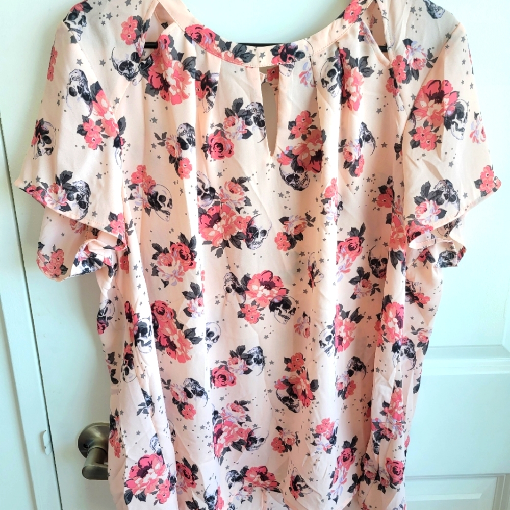 Torrid Blouse with peek-a-boo cutouts